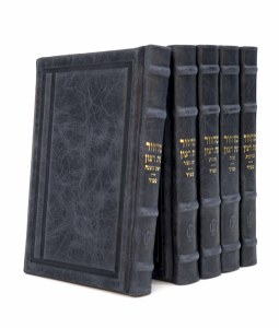 Picture of Machzor Eis Ratzon 5 Volume Set Leather Chein Design Sefard Blue